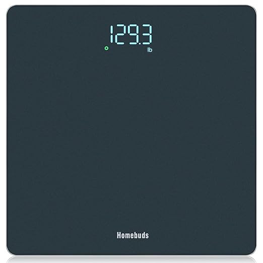 Homebuds Bathroom Scale for Body Weight, High Precision 0.1lb by Professional Factory Since 2001, Weight Scale LED Display and Step-On, 3*AAA Batteries Included, 400lb/182kg, Blue