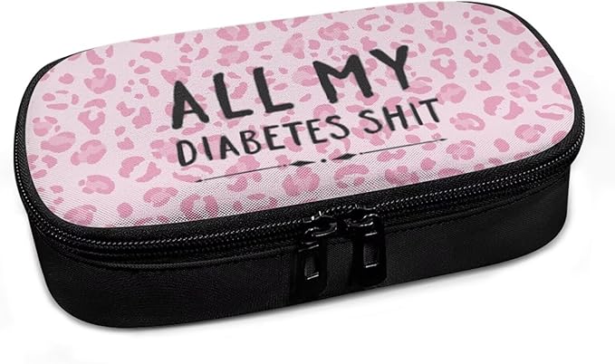 Rnyleeg Insulin Cooler Travel Case Pink Leopard Insulin Bag for Women Diabetic Supplies Storage for Home Diabetic Care for Daily Life Trip