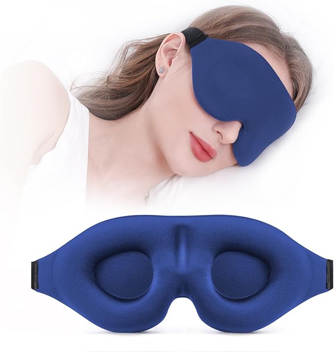 Sleep Mask (Purple & Blue) for Men Women, Complete Light Blocking 3D Eye Mask for Sleeping Night Blindfold, Relaxing Zero Pressure Eye Cover