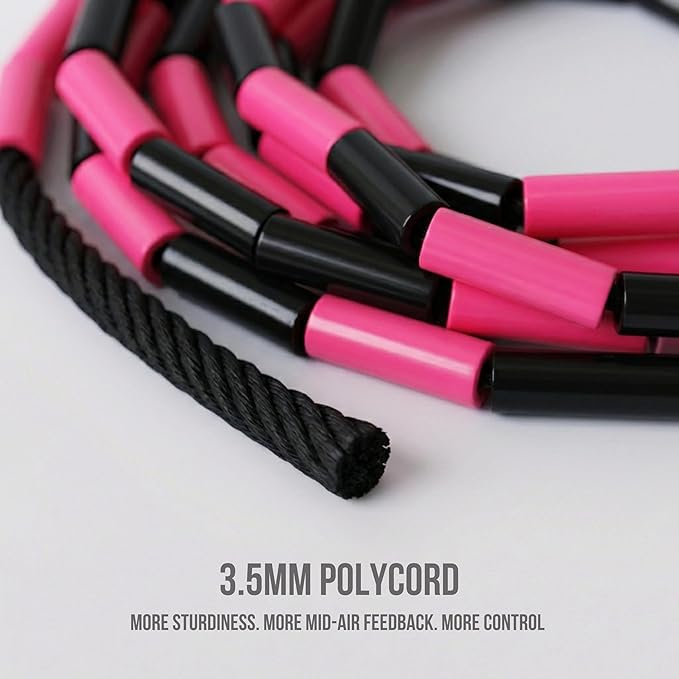Elevate Rope Professional Beaded Jump Rope - 3m Adjustable, Quality Beads & Poly Cord - For Freestyle, Cardio & Tricks - All Levels & Indoor/Outdoor Use