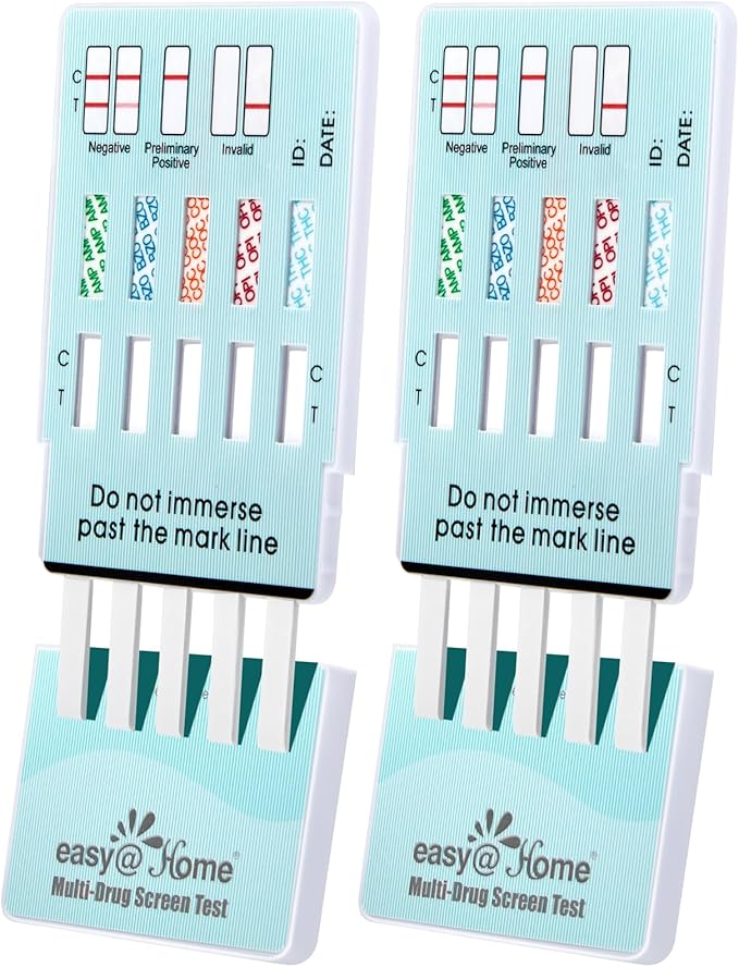Easy@Home Multi-Drug Screen Test: (12 Pack) at Home Drug Testing Kits Detecting Amphetamine Oxazepam Cocaine Morphine Cannabinoids Human Urine Sample Only - #EDOAP-754