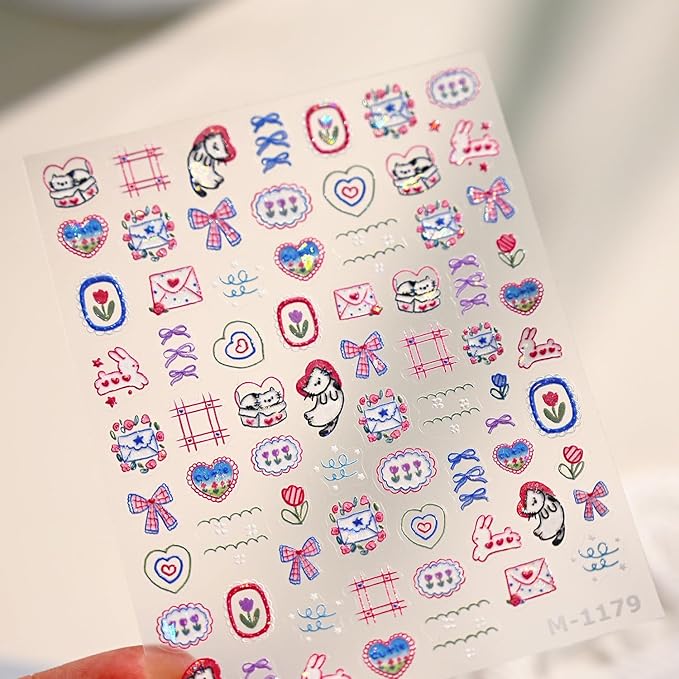 Small Cute Sticker 3D Relief Design Decals for iPhone 17 PRO / 17 PROMAX Cell Phone Camera Screen Lens,for NintendSwitch Game Handle Controllers，Scrapbooking Laptop Diary Planner Collage DIY (M-1179)