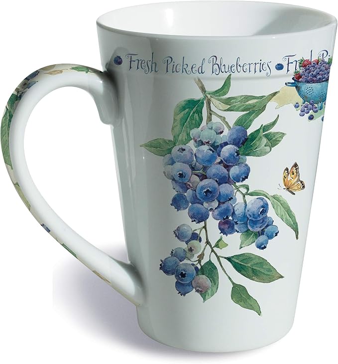Lissom Design Porcelain Coffee Mug, 12-Ounces, Fresh from The Farm