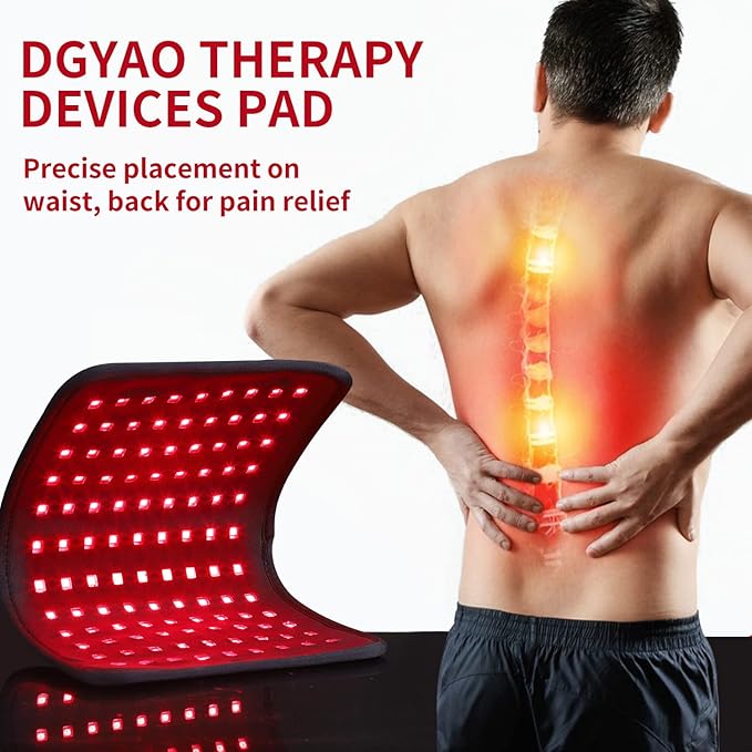 Red Light & Infrared Therapy Pad - 660nm/850nm Deep Tissue Pain Relief for Muscle & Joint, Portable Light Therapy Belt for Back, Knees, Hands - Home Use Heating Wrap for Women & Men
