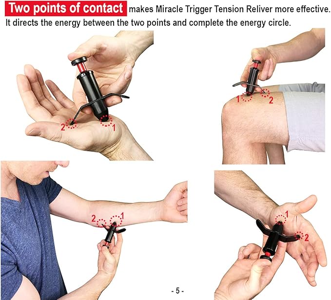 Trigger Point Stimulator Tool - Electric Current Sensation with No Needles No Battery (2 Packs)