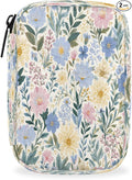 Spring Flowers Art Pill Case Travel Pill Organizer Weekly 7 Day Portable with Zipper Medicine Box Pill Case for Vitamins, Birth Control,Fish Oils,Medication, Supplements