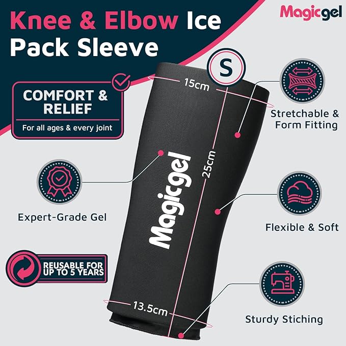 Magic Gel Elbow Ice Pack Wrap – Reusable Knee and Arm Sleeve - Hot & Cold Freeze Therapy Wrap for Targeted Areas – Compact Compression Fit for Knees, Calf, Joints, Tennis