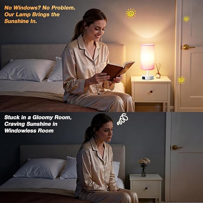 Dicoool Light Therapy Lamp 10000 Lux, Sun Lamp with Remote, 3 Color Temperature & Stepless Dimming, Happy Sunlight Lamp, Daylight Lamp for Home, Office, Pink Decoration Use As Lift Mood, Happy Life