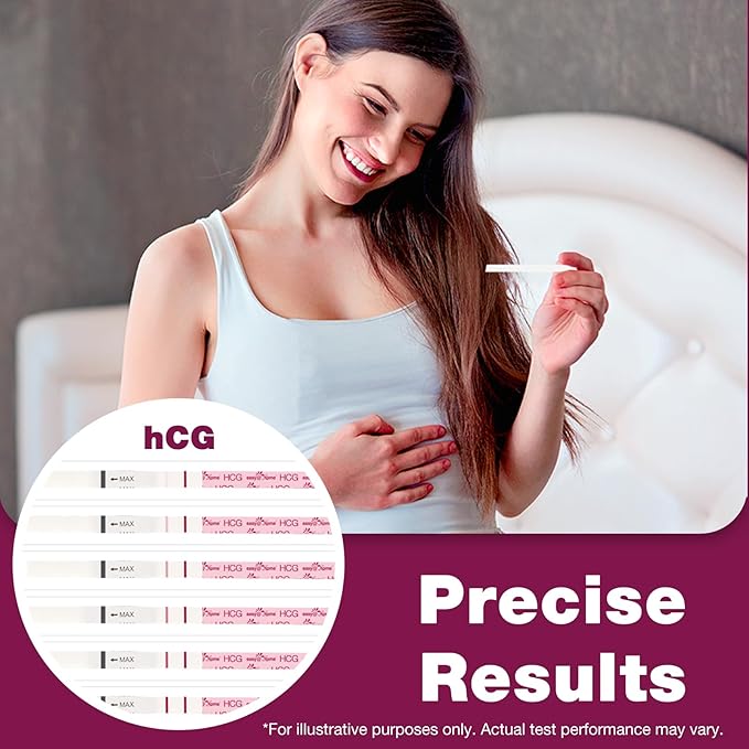 Easy@Home Pregnancy Test Strips Kit: 10 Pack hCG Test Strips - Early Detection Home Pregnancy Strips Bulk