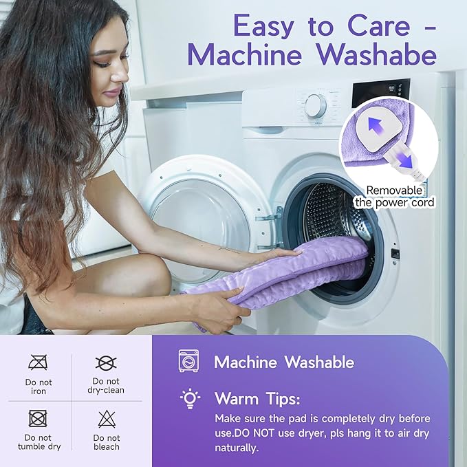 Heating Pad for Period Cramps, Heating Pad for Back/Neck/Shoulder Muscle Pain, 6 Heating & 4 Timer Setting, Auto Shut Off, Dry/Moist Heat & Machine Washable, Birthday Christmas Gifts for Women Mom