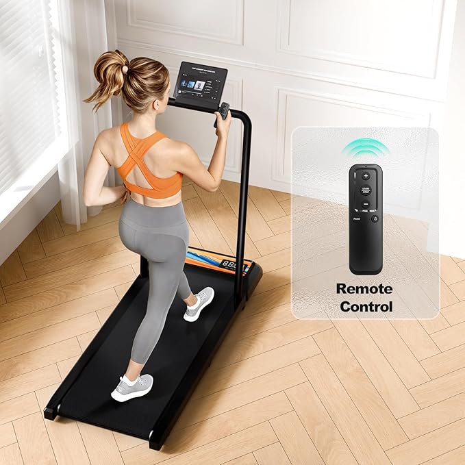 Walking Pad Treadmill, 3 in 1 Under Desk Treadmills for Home Office w/2.5HP Motor/4.0MPH, Walking Pad w/Safety Handle/Remote & LED Display, Portable Treadmill Supports Up to 300lbs
