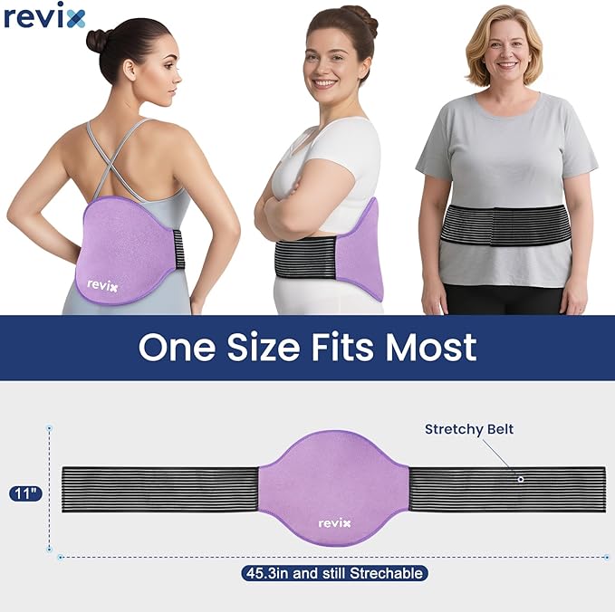 REVIX Extra Large Ice Pack for Back, 2 Packs, Reusable Gel Ice Pack Wrap for Lower Back, 13.4” x 11”, Cold Compress Therapy for Waist, Lower Lumbar, Tailbone Discomfort Relief, Muscle Relaxation