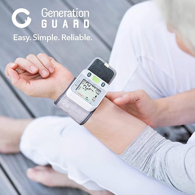 Electronic Wrist BP Monitor - Blood Pressure Wrist Cuff for Home Use - with Carrying Case - GM-500W