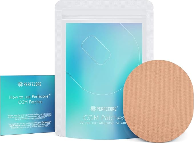 Adhesive Bandage Patches Compatible with Freestyle Libre Enlite Guardian (30-Pack) – Waterproof, Sweatproof Continuous Glucose Monitor Sensor Cover Tape – Diabetes & Diabetic Supplies – Nude