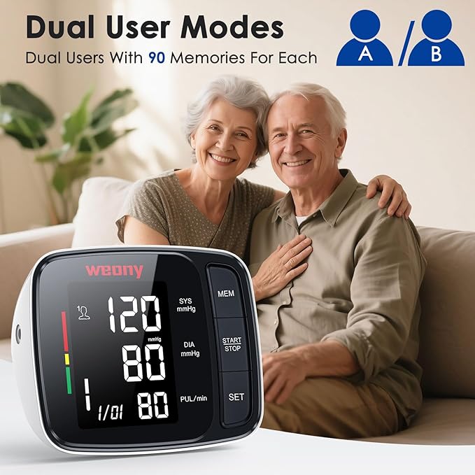 Blood Pressure Monitor,Upper Arm Blood Pressure Monitors for Home Use,FSA&HSA Eligible Digital Blood Pressure Machine,Adjustable 8.7"-17" Blood Pressure Cuff Backlight LCD 2 * 90 Memory