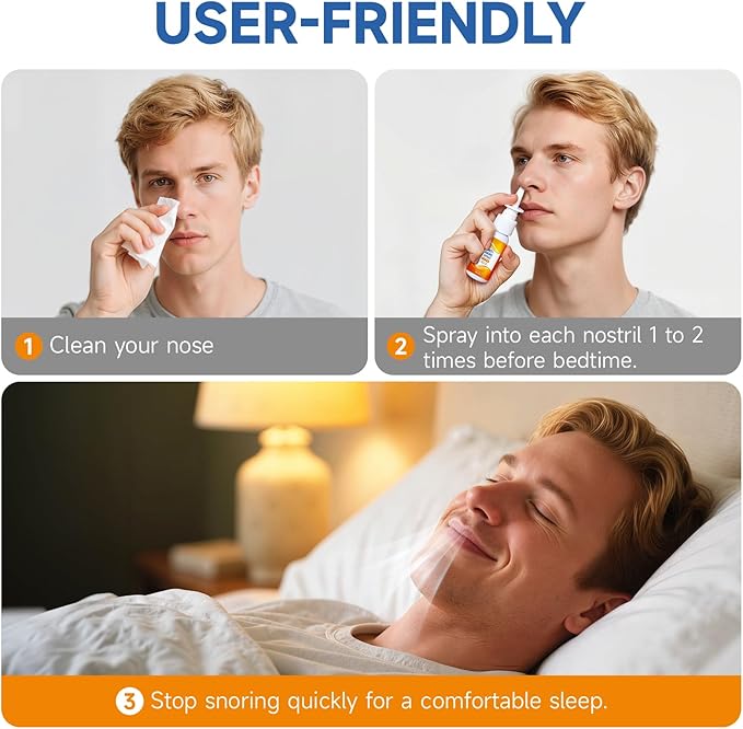 Anti Snoring Spray -Anti Snoring Devices, Snore Calming Solution to Help Clear Throat & Airway, Anti snoring Supporter for Better Sleep, 30ml