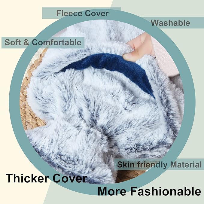 Hot Water Bottle, Fythao Rubber Hot Water Bottle for Pain Relief, Hot Water Bag for Cramps, Bed Warmer for Hand Feet Waist