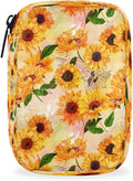 Sunflower Retro Flowers Pill Case Everyday Travel, 7 Day Weekly Medicine Pill Box Compact Portable Pills Bottle Organizer with Zipper for Daily Vitamin Medicine Holder Bottle Organizers Bag