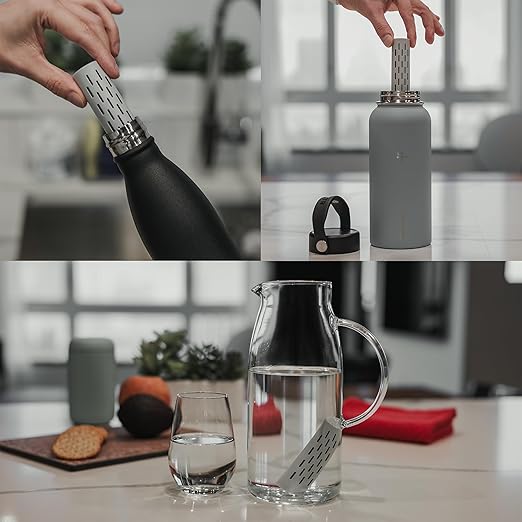 GOFILTR Alkaline Water Infuser - 9.5 pH + Electrolytes for Any Water Bottle/Small Pitcher, 750 Refills / 3 Months, Ionized Mineral Water Infuser (1 Pack)