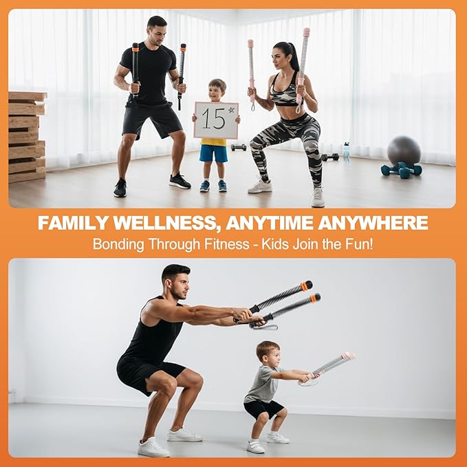 Adjustable Weighted Ropeless Battle Ropes for Home Gym, Heavy Duty Portable Workout Rope for Strength Building & Low-Impact Cardio, Fitness Equipment for Men & Women with HIIT Training