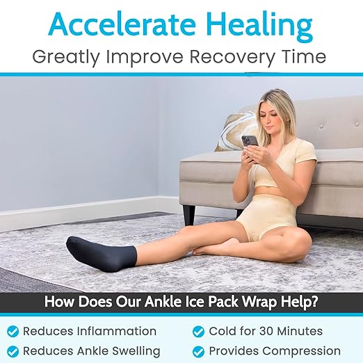 Arctic Flex Cold Therapy Sock - Reusable Ice Cooling Sock for Hot Feet, Heels & Ankles - Pain Relief for Swelling, Bunion, Plantar Fasciitis, Metatarsalgia, Chemotherapy & Diabetic Neuropathy