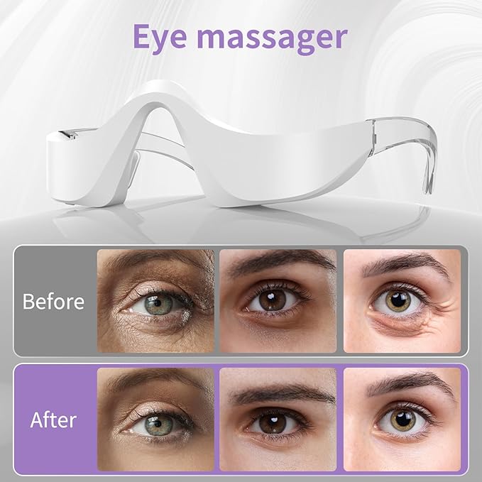 Under Eye Red Light Therapy Device,4-in-1 Red Light Therapy, Heat & Vibration, Rejuvenating Eye Care Device for Puffy Eyes & Fine Lines,USB Rechargeable(Portable)