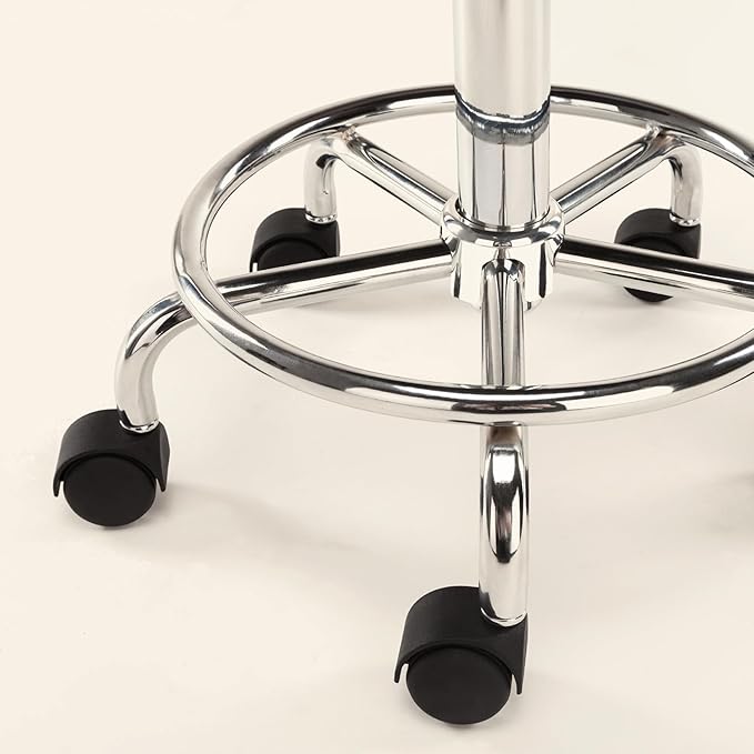 Haku 506 Series Ergonomic Saddle Stool, Adjustable Pneumatic Swivel Rolling Stool with Wheels for Salon, Medical, Spa, Tattoo, Home and Office, with Footrest, Black