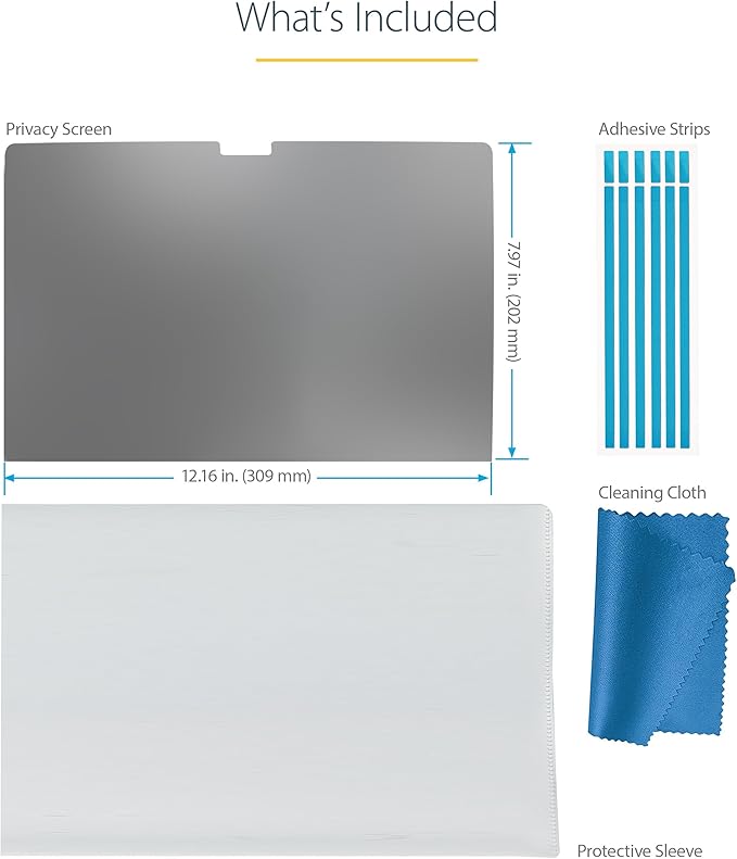 StarTech.com 14-inch MacBook Pro 21/23 Laptop Privacy Screen, Anti-Glare Privacy Filter w/51% Blue Light Reduction, Monitor Screen Protector with +/- 30 deg. Viewing Angle (14M21-PRIVACY-SCREEN)