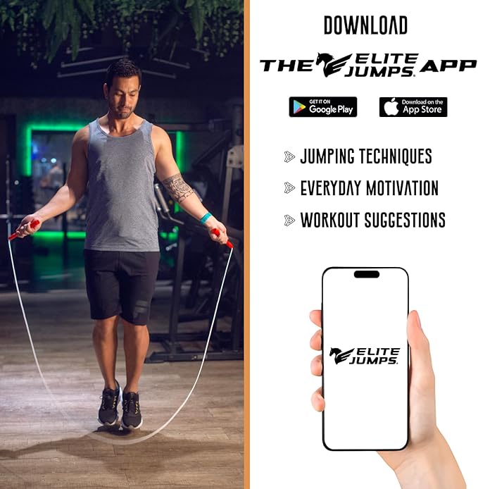 Fit Plus Pro Freestyle PVC Jump Rope for Tricks - Long Handles with Non-Slip Grip Tape - Adult Jump Ropes for Fitness