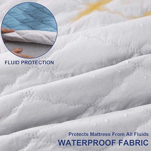 1 Pack Hospital Bed Sheet Set,Hospital Fitted Bed Sheets for Home Use & Hospital Care Beds,Waterproof Fitted Sheets with Elastic All Around,Reusable and Machine Washable,36" x 80" x 14" (Blue)