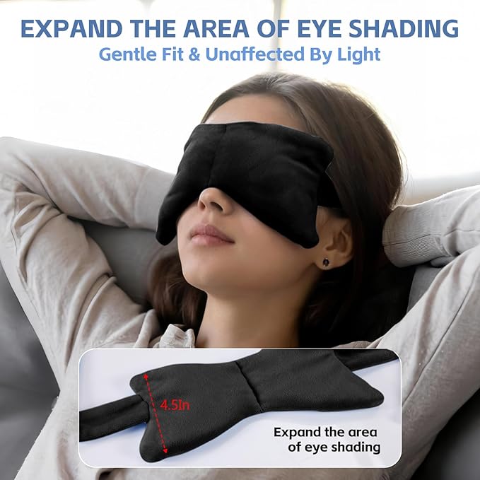SPRING SEAON Weighted Eye Mask with 100% Patented Light Blocking Design for Men and Women, Velvet Gravity Eye Mask with Adjustable Head Circumference for Sleeping, Airplane, Travel, Gifts for Wife
