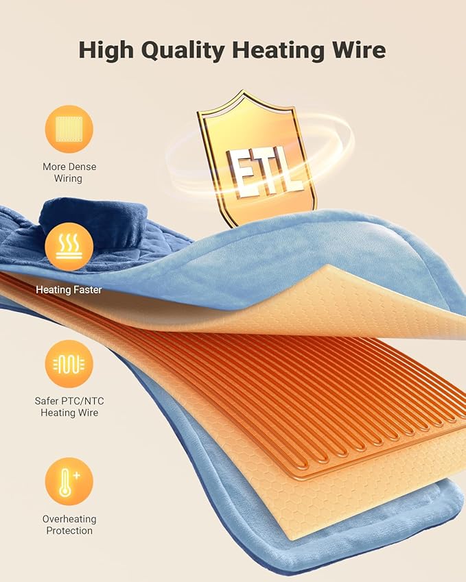 iDOO Heating Pad for Back Pain Relief, Mothers Day Gifts for Mom Women Mom Elderly, FSA Eligible Items Only List, Weighted Heating Pad for Neck & Shoulders, ETL Electric Heat Pad, 24"x33"