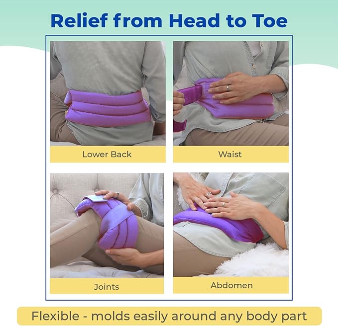 Microwavable Heating Pads for Lower Back and Menstrual Cramps - Moist Microwave Heating Pads for Muscles and Joints - Natural Microwave Hot Packs Heat Pads for Lower Back Pain - 2 Packs Purple