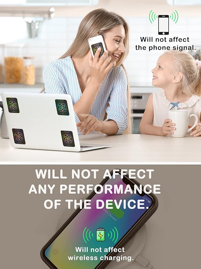 Stickers for Cell Phones/Laptops/Tablets/All Devices, [Reusable], Effectively Shields 99% of Electronic Pollution, Healthy and Stylish, Suitable for Someone, 2.4 x 2.0 x 0.02 inches - (20 Pcs)