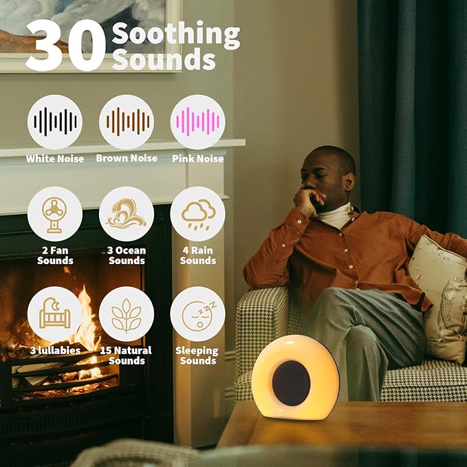 Sound Machine White Noise Machine with 30 Soothing Sounds 32 Levels Volume 5 Timers and Memory Function Effectively Blocks Noise Ideal Sleep Machine for Baby Kids Adults