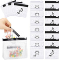 Colarr 14 Pcs AM PM Pill Pouches Bags Reusable Zippered Day and Night Pill Organizer with Slide Lock for Travel Medicine Case, 1 Large 14 Small(Clear, Black)