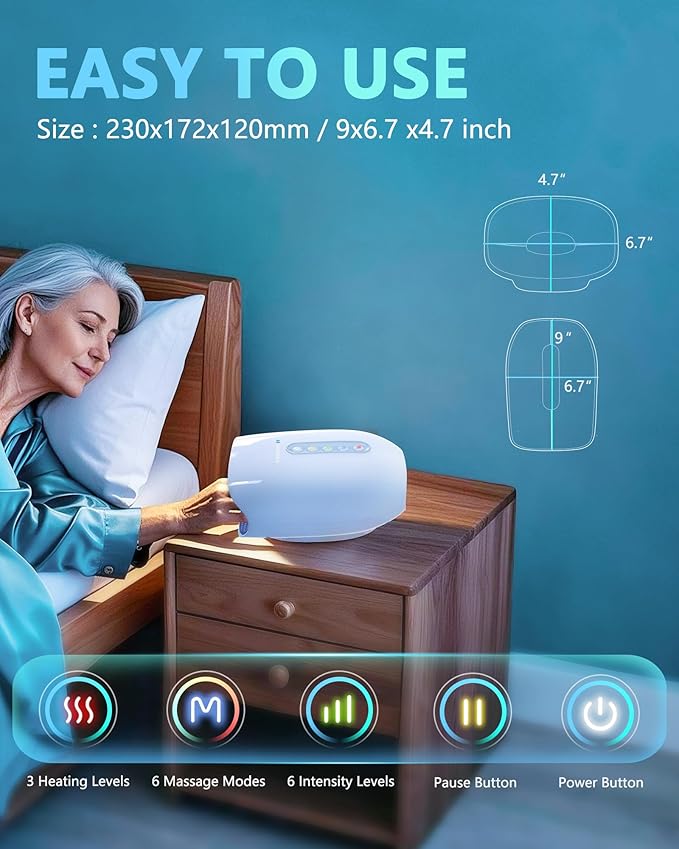 HANMAX Cordless Hand Massager with Heat and Compression – for Arthritis & Carpal Tunnel, Mothers Day Gifts for Women/Men, FSA-HSA Eligible