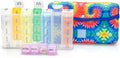 Made Easy Kit Pill Case Large 7-Day / 28 Compartments in Neoprene Carrier with Storage Pill Box in Daily in Morn, NOON, EVE, Bed a Weekly Vitamin, Medicine, Capsule Organization (Tie Dye)