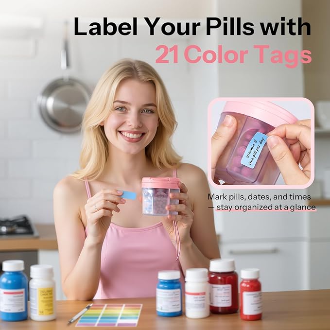 Betife Cute Pill Dispenser with 7 Extra Large Compartments, XL Portable Pill Bottle Organizer 7 Day with Wide Opening for Easy Use, Anti-Mix Pill Organizer for Travel, BPA-Free Large Pill Container