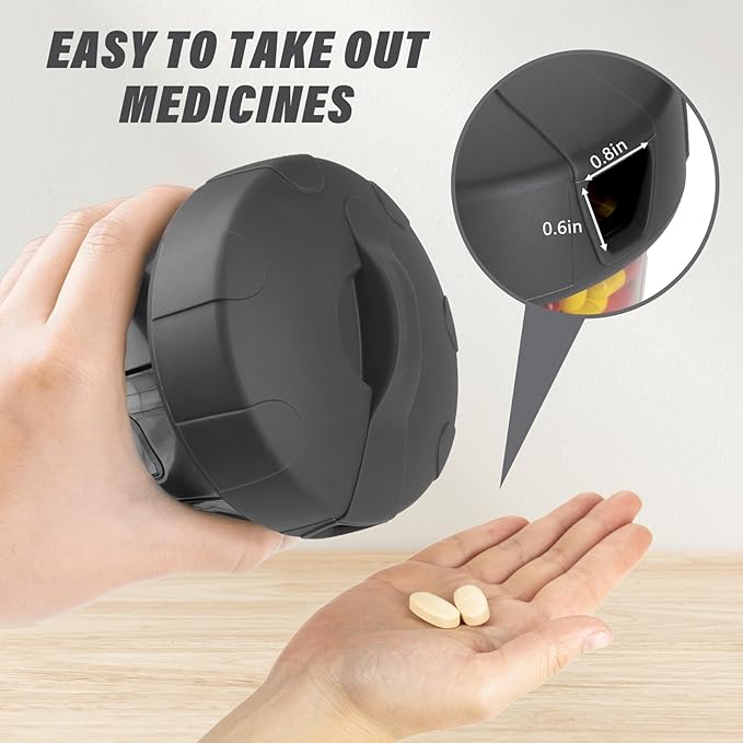 Mossime Extra Large Pill Organizer with TPU Soft Lid, Easy Open Pill Dispenser Medicine Organizer, One Month Travel Vitamin Supplement Pill Box, 7 Compartments Medication Pill case Container