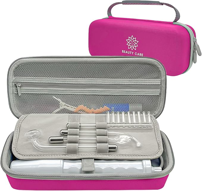 High Frequency Wand Case for Nuderma/Houzzi/Uupas/Titoe,Hard Storage Protective Carrying Case Compatible with Portable Handheld Skin Therapy Wand Machine and Attachments (Case Only)