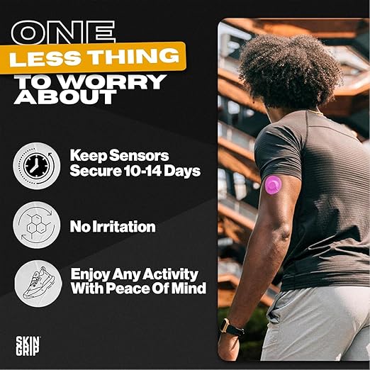 Skin Grip Freestyle Libre 3 Sensor Covers-Waterproof & Sweatproof Adhesive Patches for 10-15 Days (Not for Libre2), Pre-Cut CGM Diabetic Sensors Cover, Compatible with Instinct Sensors- 20 Pack, Pink