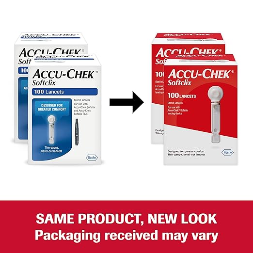 Accu-Chek Softclix Diabetes Lancets for Diabetic Blood Glucose Testing (2 Packs of 100) (Packaging May Vary)