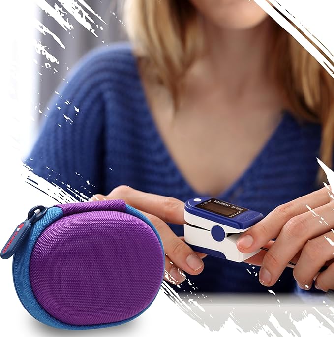 XANAD Pulse Oximeter Case for Zacurate, Innovo, Vibeat, iHealth, Santamedical, Children Fingertip Pulse Oximeter Blood Oxygen Saturation Monitor,Case Only (Purple)
