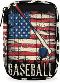 American Flag Baseball Travel Pill Organizer Box Weekly Portable Pill Case Daily Pills 7 Day Small Birth Control Pills Container Removable Compartments for Medicine Vitamins Fish Oil