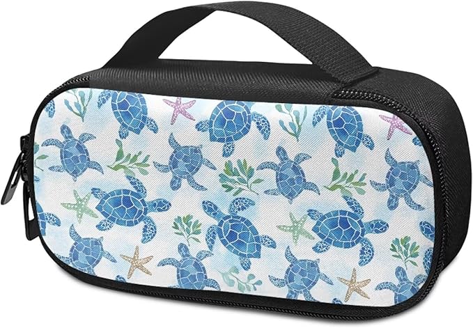 Sea Turtle Starfish Insulin Cooler Travel Case Large Capacity Diabetic Bag for Insulin Pens, Needles & Diabetes Supplies, Dustproof Insulated Medicine Case, Easy to Carry