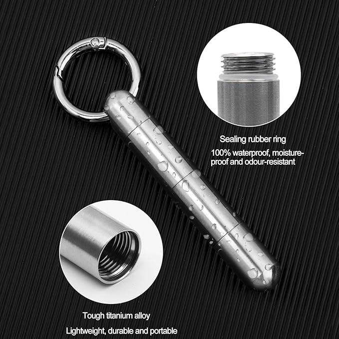 Multilayer Portable Pill Case Waterproof Equipment Storage Tank Titanium Alloy Medicine Bottle Emergency Outdoor First Aid Box Supplies, 2.9"