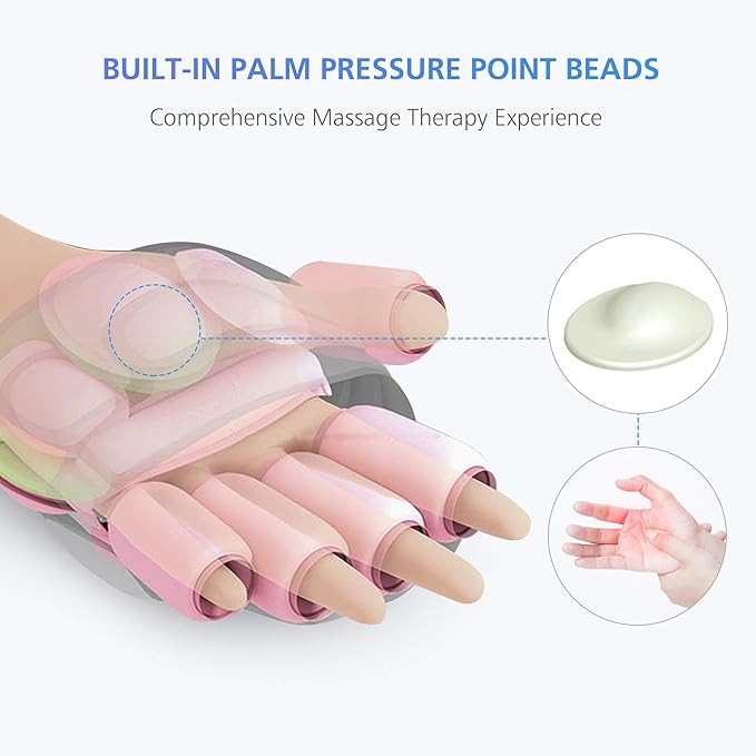 COMFIER FSA Wireless Hand Massager with Heat,3 Levels Compression & Heating,Rechargeable Hand Massager Machine for Carpal Tunnel,Gifts for Women,Men, HSA
