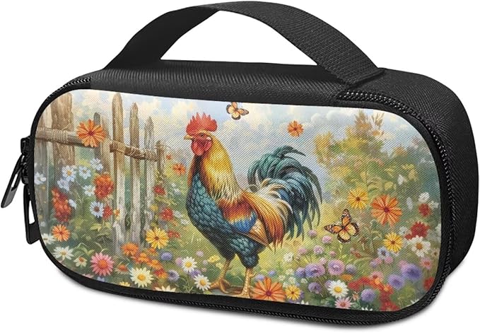 Butterfly Chicken Insulin Cooler Travel Case Insulated Diabetic Bag with Top Handle Medication Cooler Bag for Insulin Pens and Blood Glucose Monitor Supplies Easy to Carry