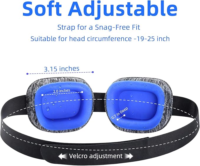 Eye Mask for Dry Eyes – 100% Blackout Dry Eye Mask, Moisture Goggles & Sleeping Mask for Men – Adjustable, Removable Silicone, Soft for Travel & Shift Work